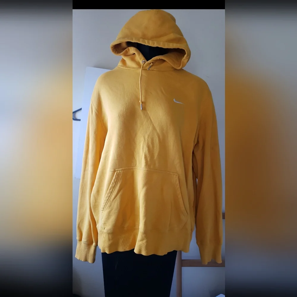 NIKE Men's Yellow Sportswear Club Fleece Hoodie Sweatshirt XL - Picture 6 of 10